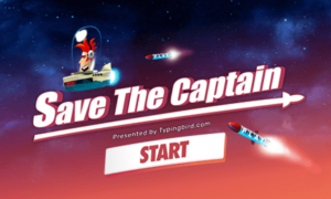 Free Save the Captain Typing Game for kids and adults