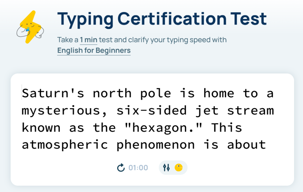 Ratatype.com Typing Test screenshot