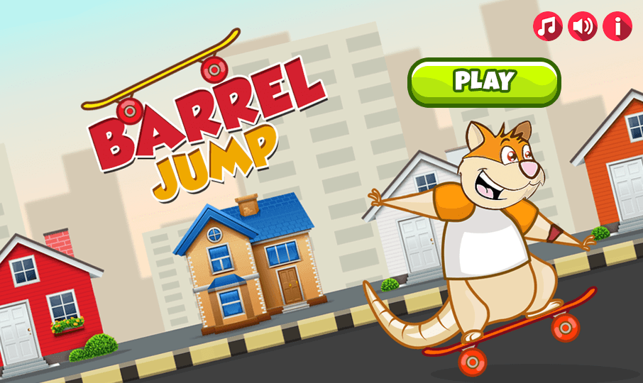 Kids typing games - Barrel Jump