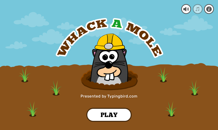 Practice speed Typing - Whack a Mole