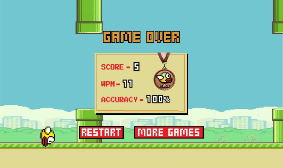 Easy Touch Typing games - Flappy Bird