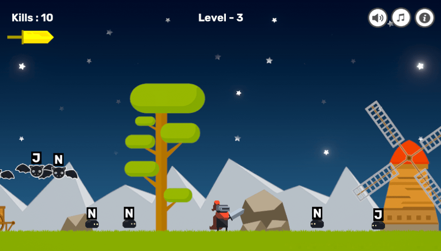Knight Typing games for kids