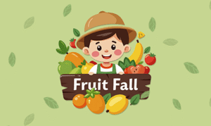 Typing game for kids with colorful fruits