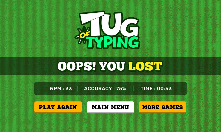 Tug of typing - Adult fun typing