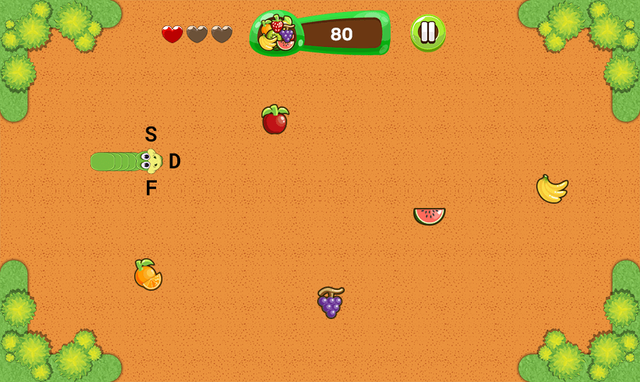 Funny snake eating fruits